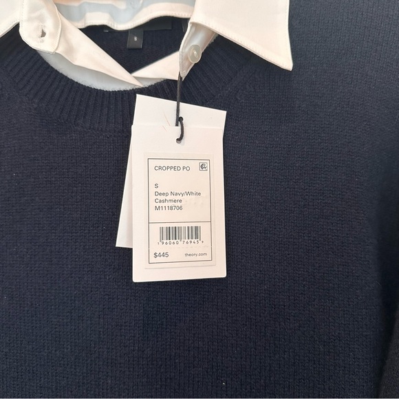 Theory Cropped Mock Neck Sweater in Cashmere - Picture 5 of 7